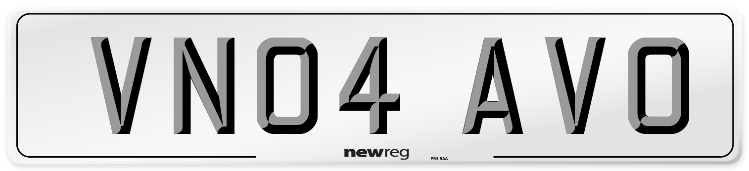 VN04 AVO Number Plate from New Reg